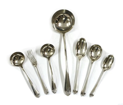 Lot 5A - A canteen of silver flatware for twelve place settings