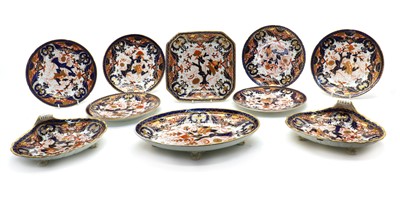 Lot 227 - An Imari decorated Staffordshire porcelain dessert service
