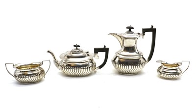 Lot 66 - A Regency style silver four piece tea set