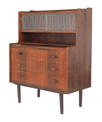 Lot 375 - A Danish rosewood bureau