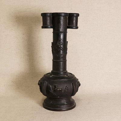 Lot 85 - A Chinese bronze 'arrow' touhu vase