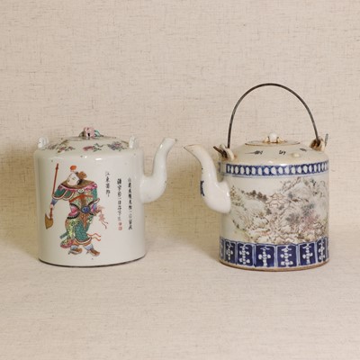 Lot 297 - Two Chinese porcelain teapots