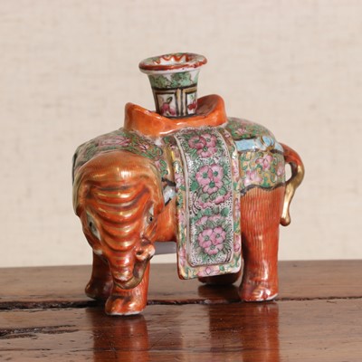 Lot 362 - A Chinese famille rose candlestick