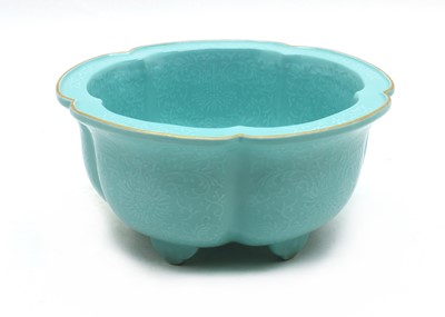 Lot 112 - A Chinese turquoise-glazed planter