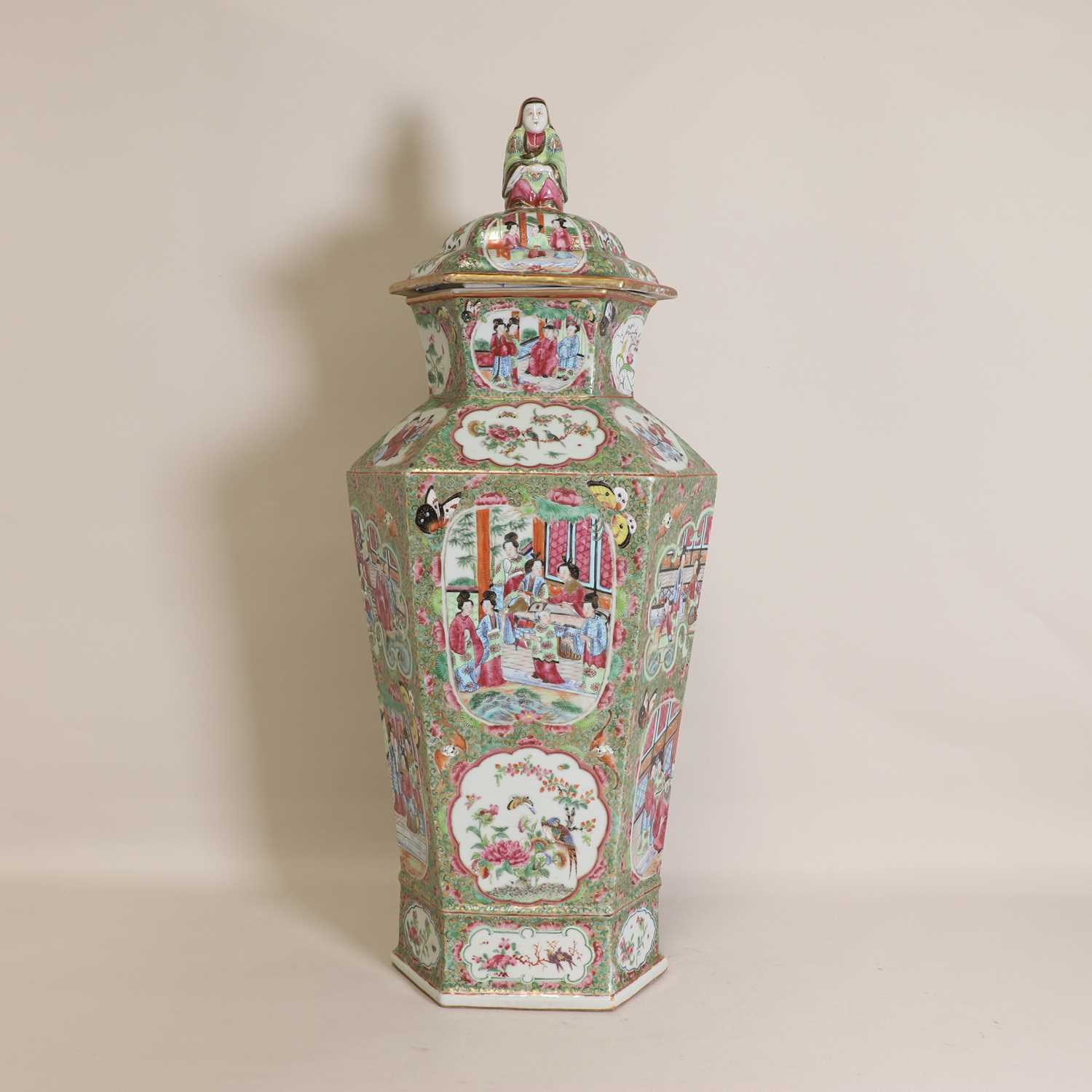 Lot 40 - A Chinese Canton enamelled famille rose vase and cover