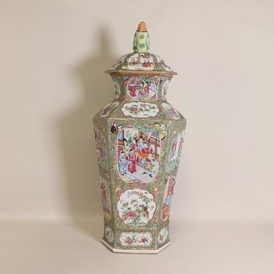Lot 40 - A Chinese Canton enamelled famille rose vase and cover