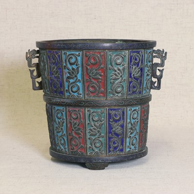 Lot 95 - A Chinese cloisonné planter