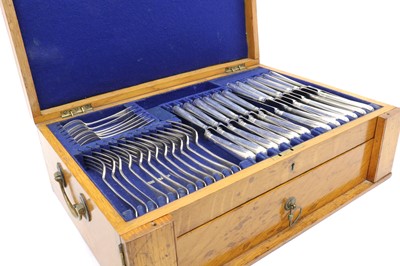 Lot 25 - A part canteen of George III and later silver cutlery