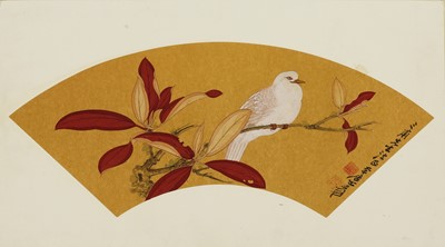 Lot 130 - A Chinese fan-shaped painting