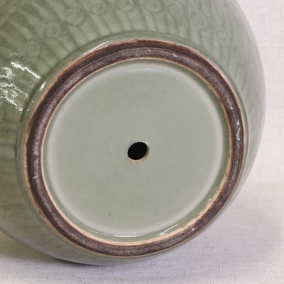 Lot 48 - A Chinese celadon jar