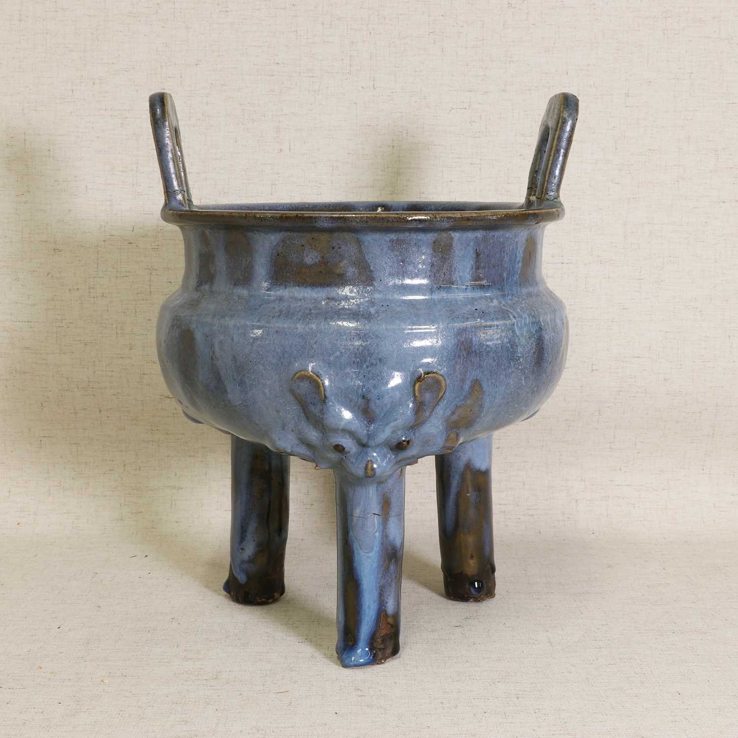 Lot 56 - A Chinese Shiwan ware censer
