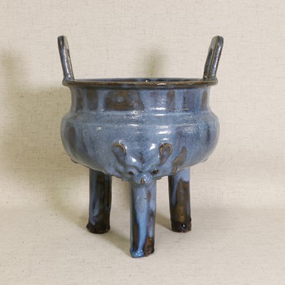Lot 56 - A Chinese Shiwan ware censer