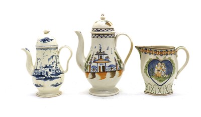 Lot 68 - A Creamware coffee pot and cover