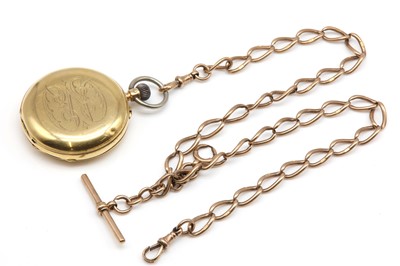 Lot 545 - An 18ct gold hunter side wind pocket watch
