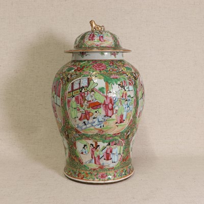 Lot 45 - A Chinese Canton enamelled famille rose vase and cover