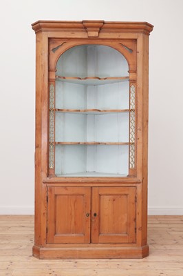 Lot 366 - A George III pine standing corner cupboard