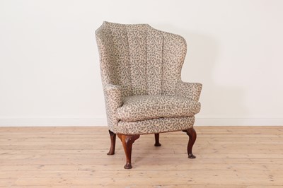 Lot 380 - A George II-style barrel-back armchair