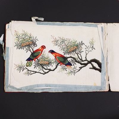 Lot 123 - A Chinese pith paper painting album