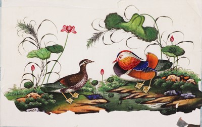 Lot 123 - A Chinese pith paper painting album