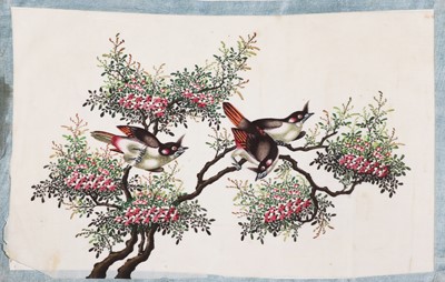 Lot 123 - A Chinese pith paper painting album
