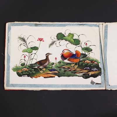 Lot 123 - A Chinese pith paper painting album