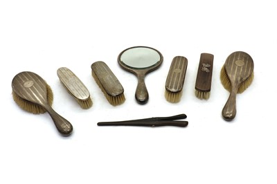 Lot 22 - A silver mounted dressing table set