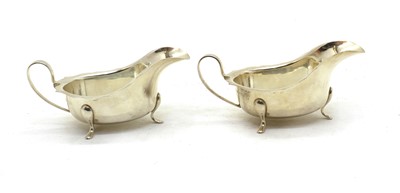 Lot 2 - A pair of silver sauceboats