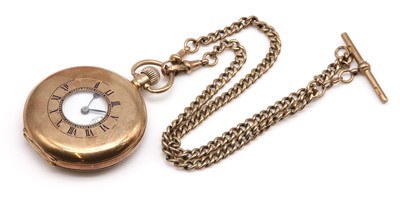 Lot 551 - A 9ct gold Record half hunter side wind pocket watch