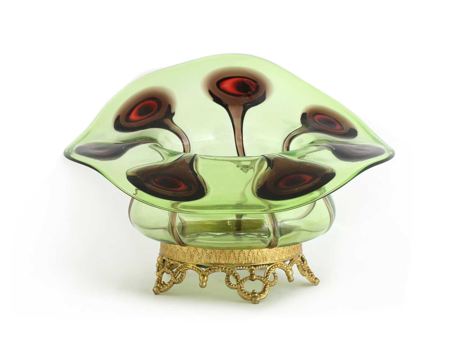 Lot 28 - A glass 'Cairngorm' pattern vase or bowl