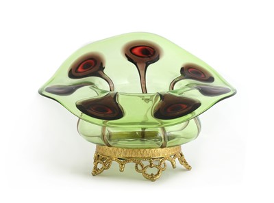 Lot 28 - A glass 'Cairngorm' pattern vase or bowl