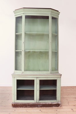 Lot 146 - A pair of green-painted shop vitrines