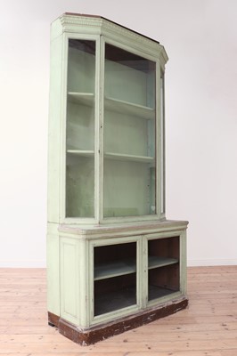 Lot 146 - A pair of green-painted shop vitrines