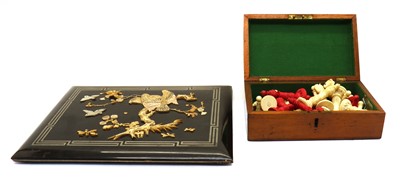 Lot 142 - A Chinese bone chess set