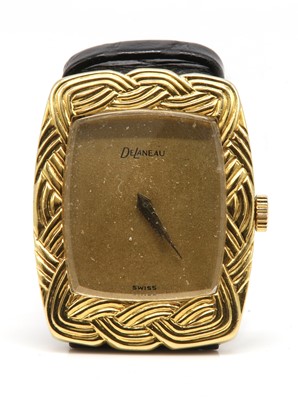 Lot 227 - A gentlemen's 18ct gold Delaneau mechanical strap watch, c.1970