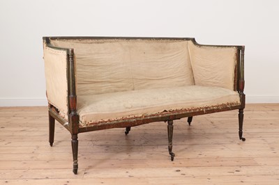 Lot 214 - A George lll Sheraton period painted settee