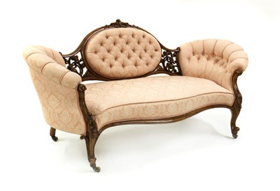 Lot 308 - A mid-Victorian walnut framed chair end sofa