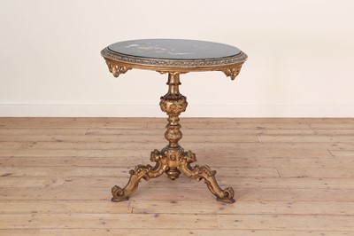 Lot 194 - A giltwood and marble occasional table