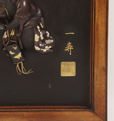 Lot 209 - A rare pair of Japanese inlaid iron panels