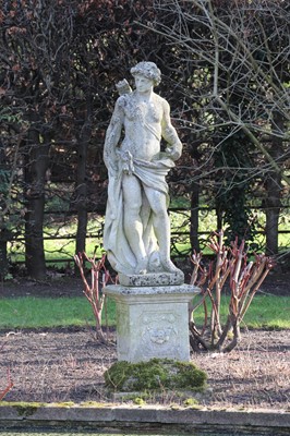 Lot 396 - A carved stone figure of a classical youth