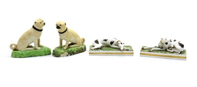 Lot 94 - A pair of Staffordshire pottery figures
