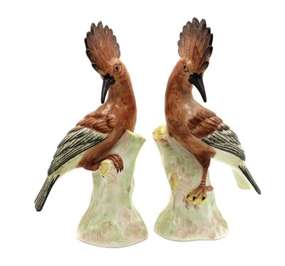 Lot 188A - A pair of porcelain Hoopoe bird figures