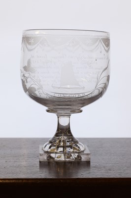 Lot 374 - A documentary glass rummer