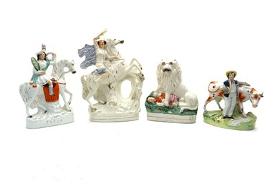 Lot 102 - A Staffordshire flatback figure of a lion