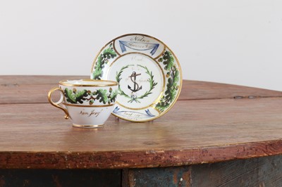 Lot 371 - An important Paris porcelain cup and saucer from Nelson's 'Baltic Service'