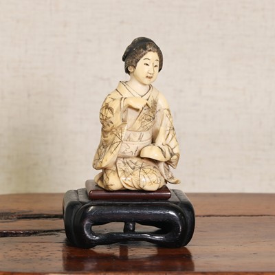 Lot 221 - A Japanese erotic ivory okimono