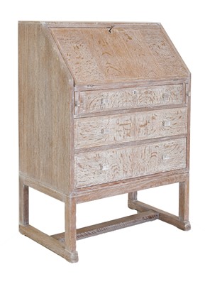 Lot 143 - A limed oak bureau
