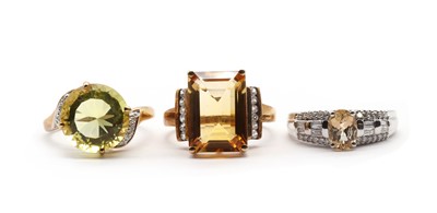 Lot 201 - Three 9ct gold rings