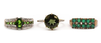 Lot 247 - Three 9ct gold rings