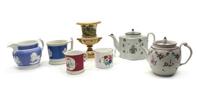 Lot 56 - A shaped oval English porcelain teapot