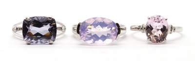 Lot 246 - Three 9ct white gold rings